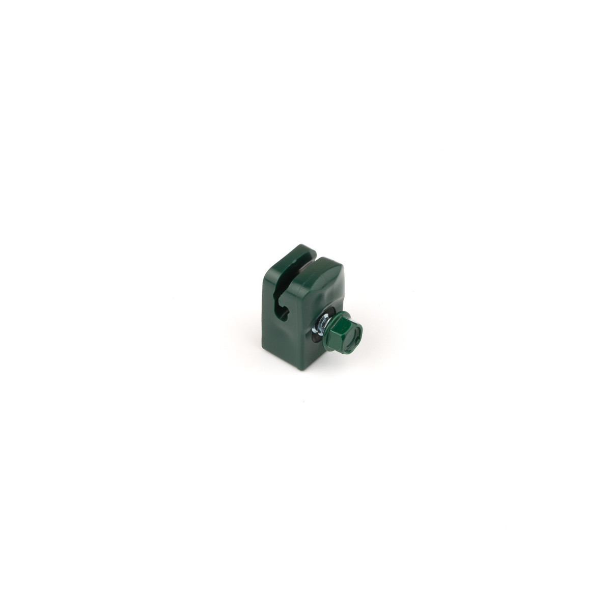 Connecting clip from plastic for tension wire with screw / dark green / packing 10 pcs