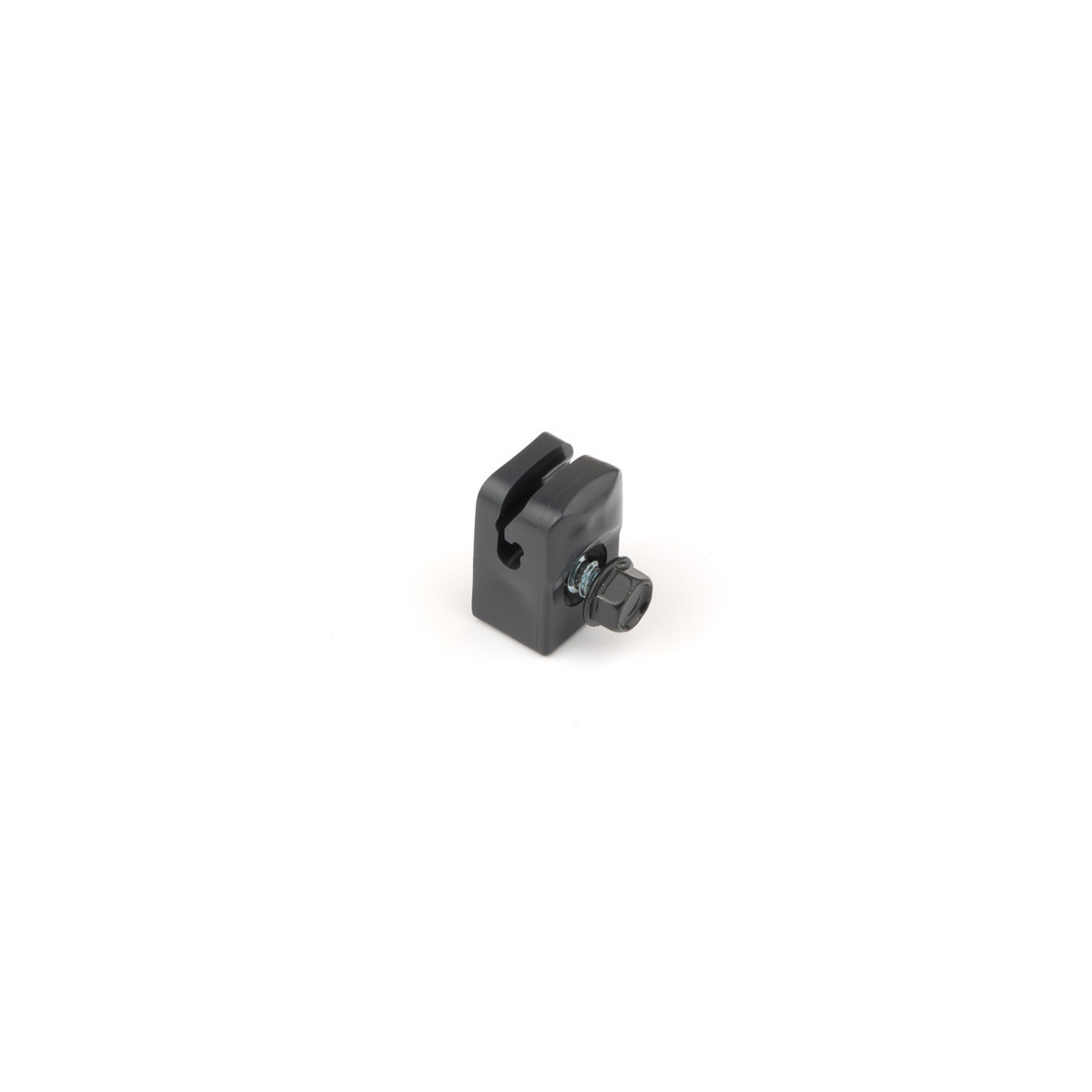 Connecting clip from plastic for tension wire with screw / anthracite / packing 10 pcs