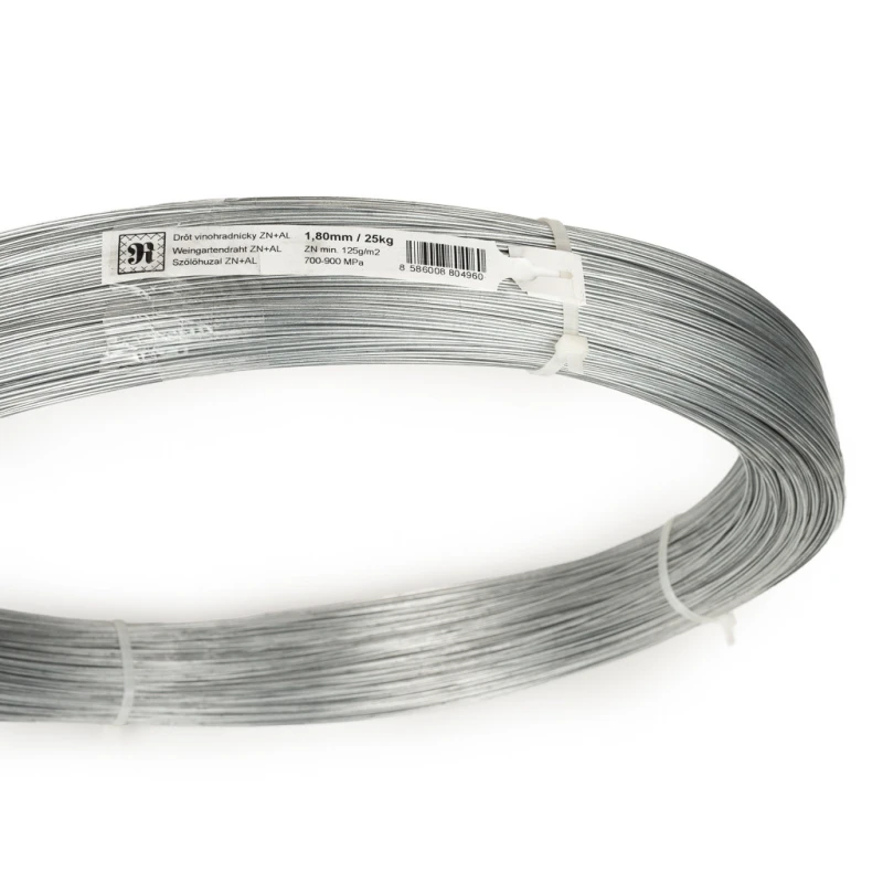 Vineyard wire ZN+AL 1,80mm / 700-900MPa / ZN125g / pack 25kg