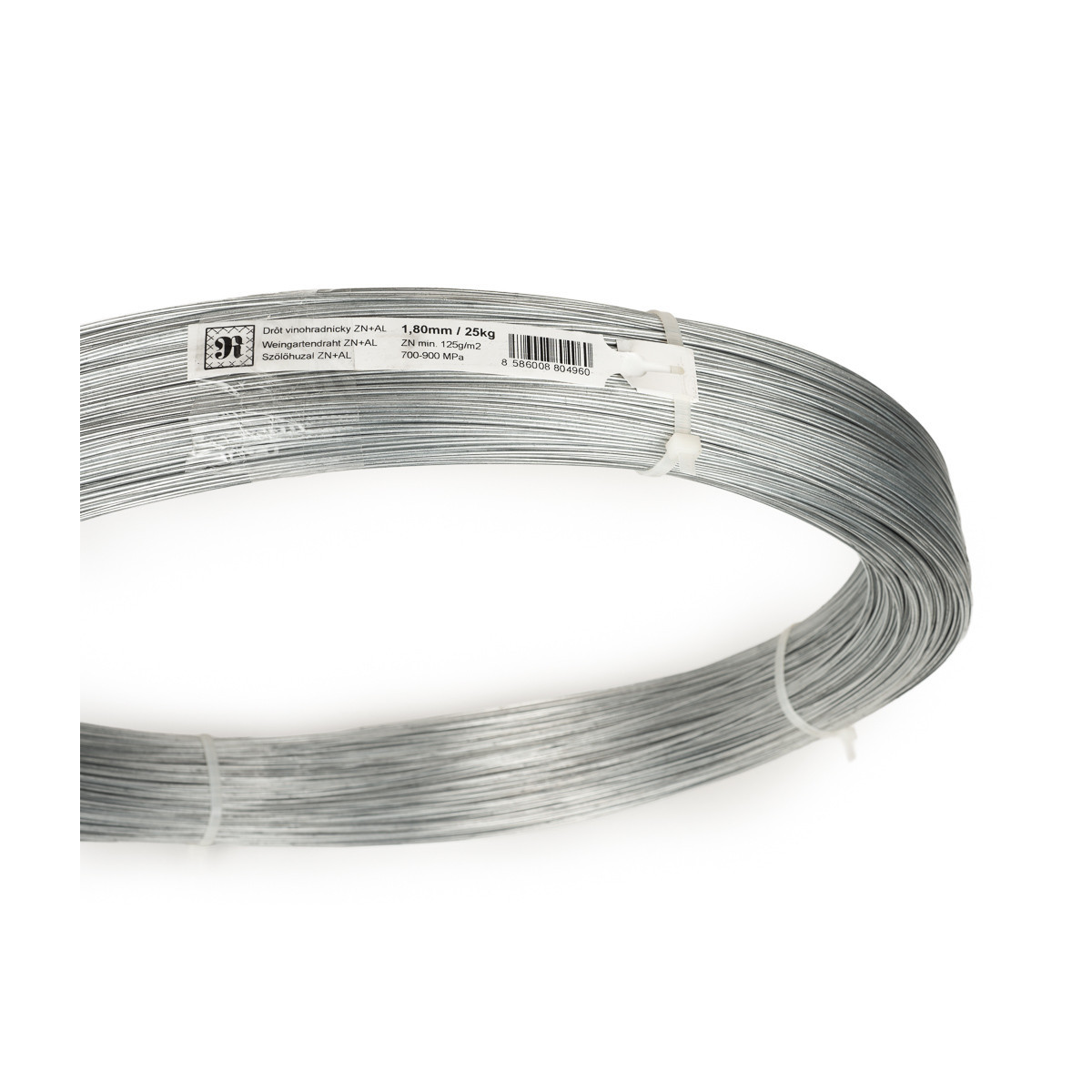 Vineyard wire ZN+AL 1,80mm / 700-900MPa / ZN125g / pack 25kg