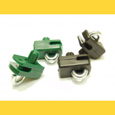 Connecting clip from plastic for tension wire with nail / green / packing 10 pcs