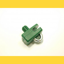 Connecting clip from plastic for tension wire with nail / green / packing 10 pcs