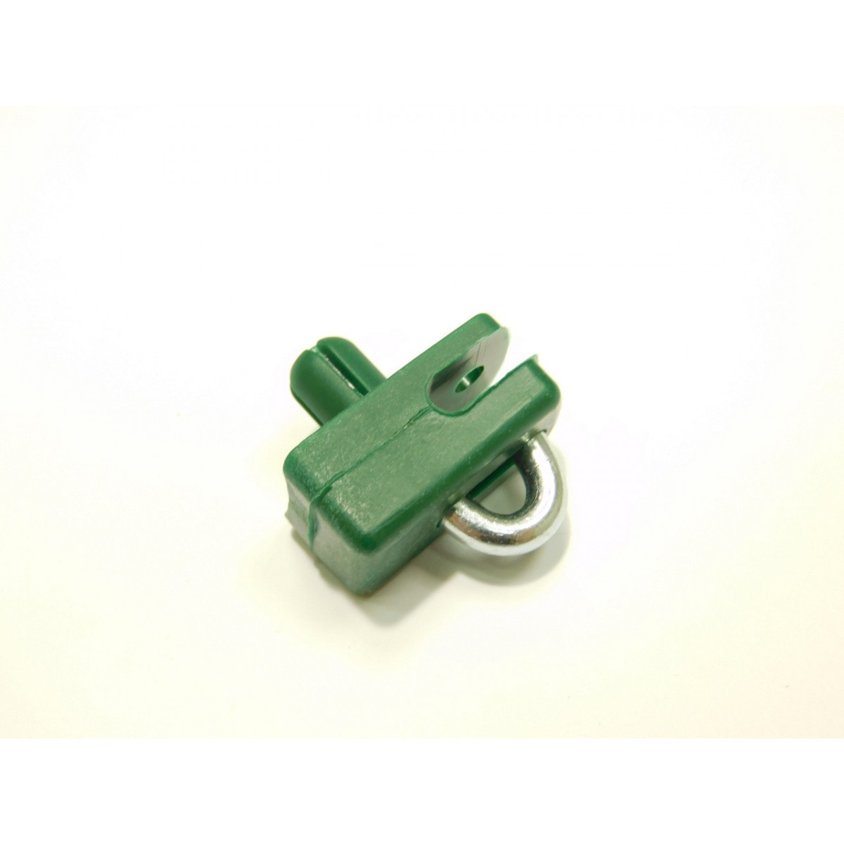Connecting clip from plastic for tension wire with nail / green / packing 10 pcs