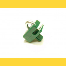 Connecting clip from plastic for tension wire with nail / green / packing 10 pcs