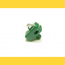 Connecting clip from plastic for tension wire with nail / green / packing 10 pcs
